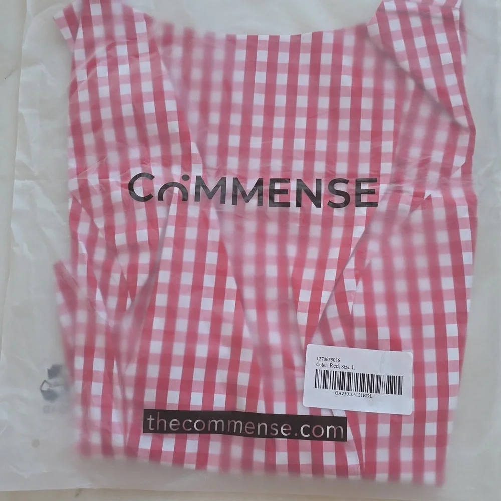NWT Commense Checkerboard Bow Back Crop Top Size Large - Picture 10 of 14